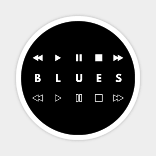 Blues Style Music Player Buttons Dark Theme Magnet